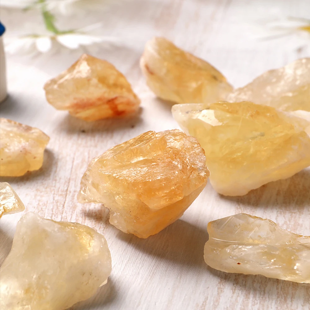 

Natural Brazilian topaz raw ore quartz mineral crystal specimen yellow mine room tank decorative landscape ornamental stone