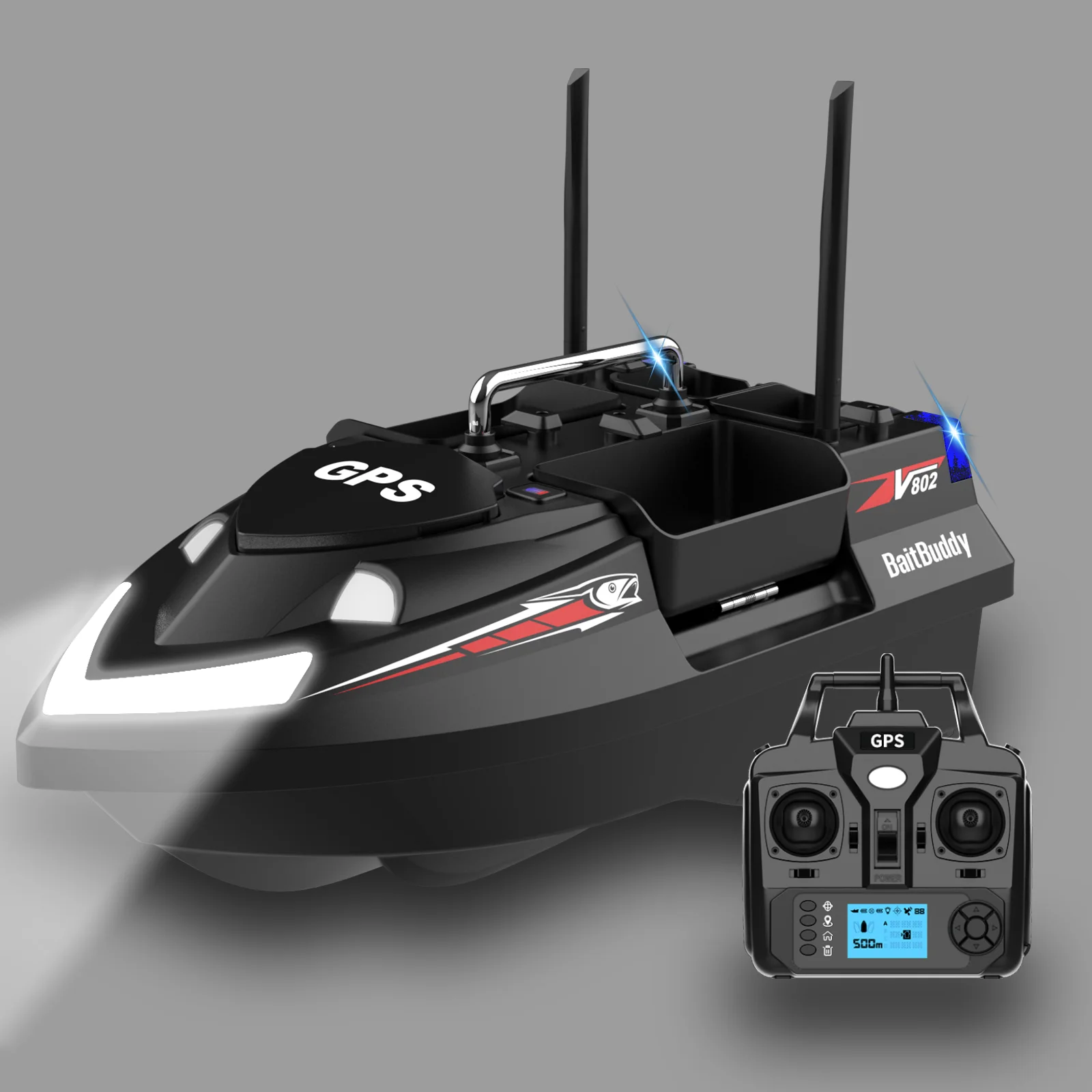 

For V802Pro GPS Carp Fishing Bait Boats 160 Anchor Points Upgraded 4 Hoppers Dual Antenna Autopilot Support Fishfinder