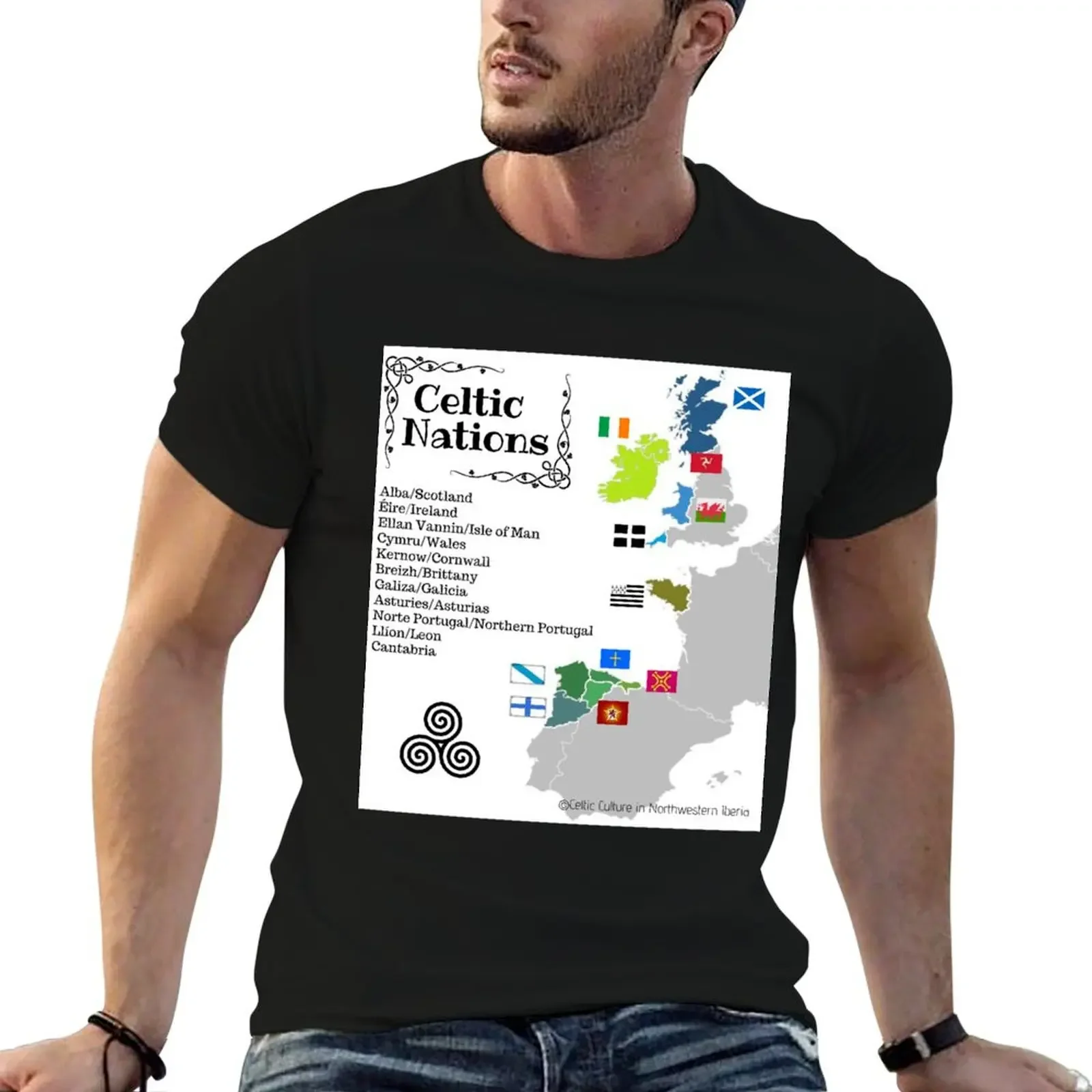 

Celtic Nations Map T-Shirt new edition customizeds hippie clothes blue archive t shirts men