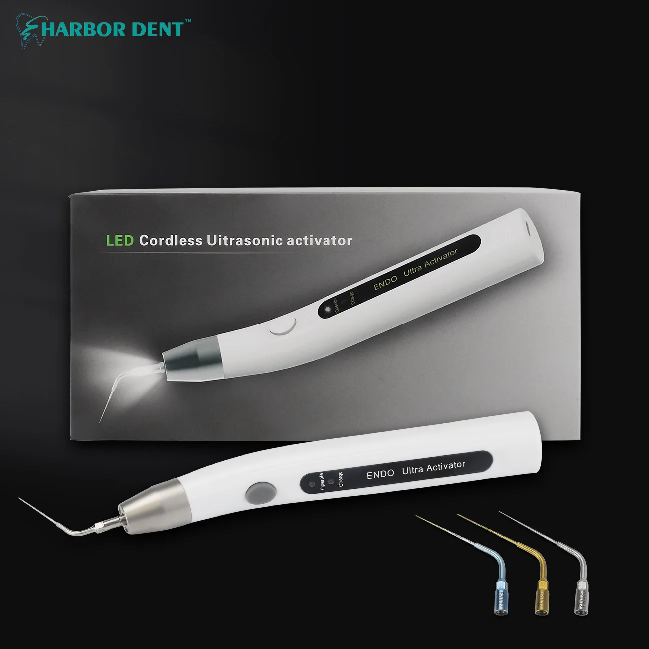 Dental Ultrasonic LED Endo Activator Cordless Light Files Irrigator  Working Needle Tips for Root Canal Clean Treatment