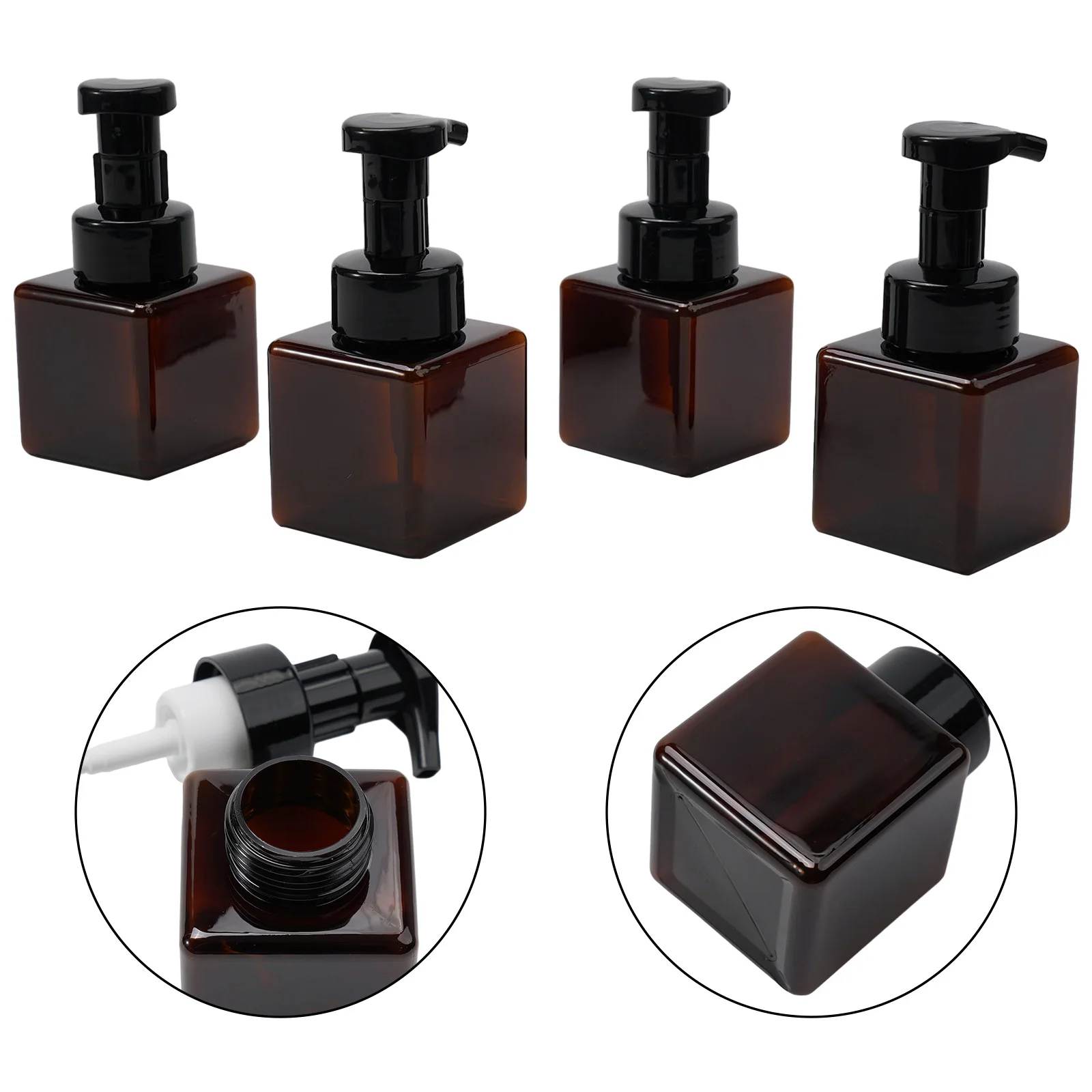 

4 шт./компл. пустые пластиковые бутылки из янтаря, насос, пенящийся дозатор мыла для рук, бутылка 250 мл, пластиковый контейнер для снятия лака для ногтей, очиститель