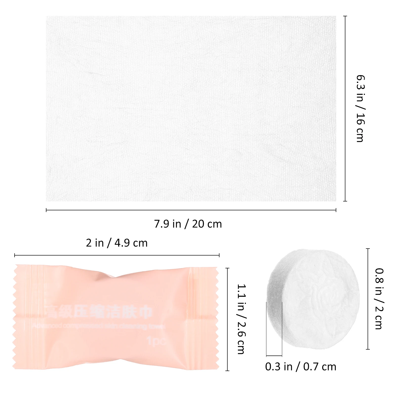 

100pcs Disposable Compressed Face Towels Cotton Lightweight Travel Facial Cleansing Wipes Compact Washcloths for Skincare