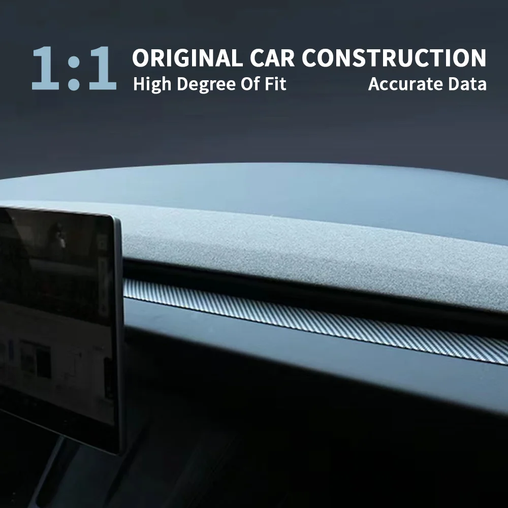 Dashboard Cover For Tesla Model 3 Highland Door Trim Center Console Carbon Fiber ABS Stickers Accessories Model 3+ 2023 2024