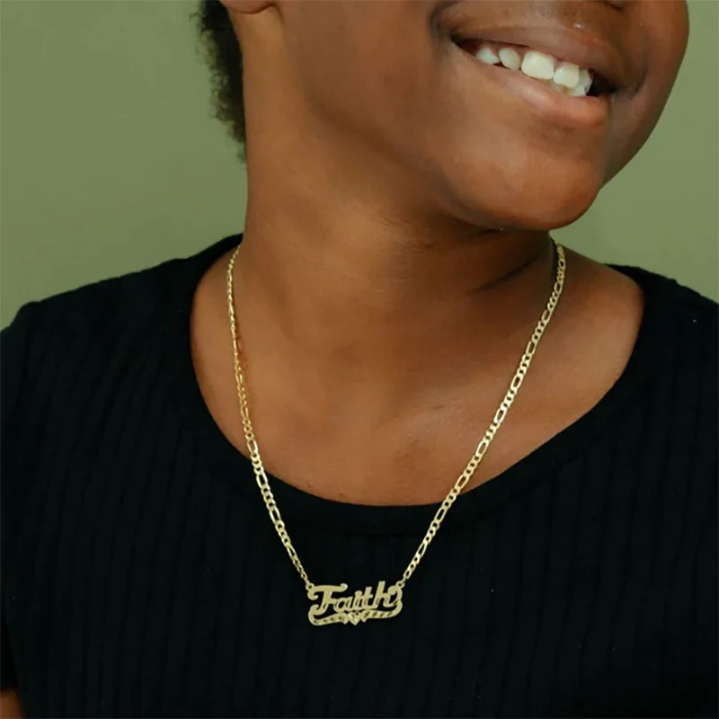 DHQH Customized Name Necklace Stainless Steel Jewelry Children's Personalized Nameplate Fashion Necklace Women's Wedding Gift