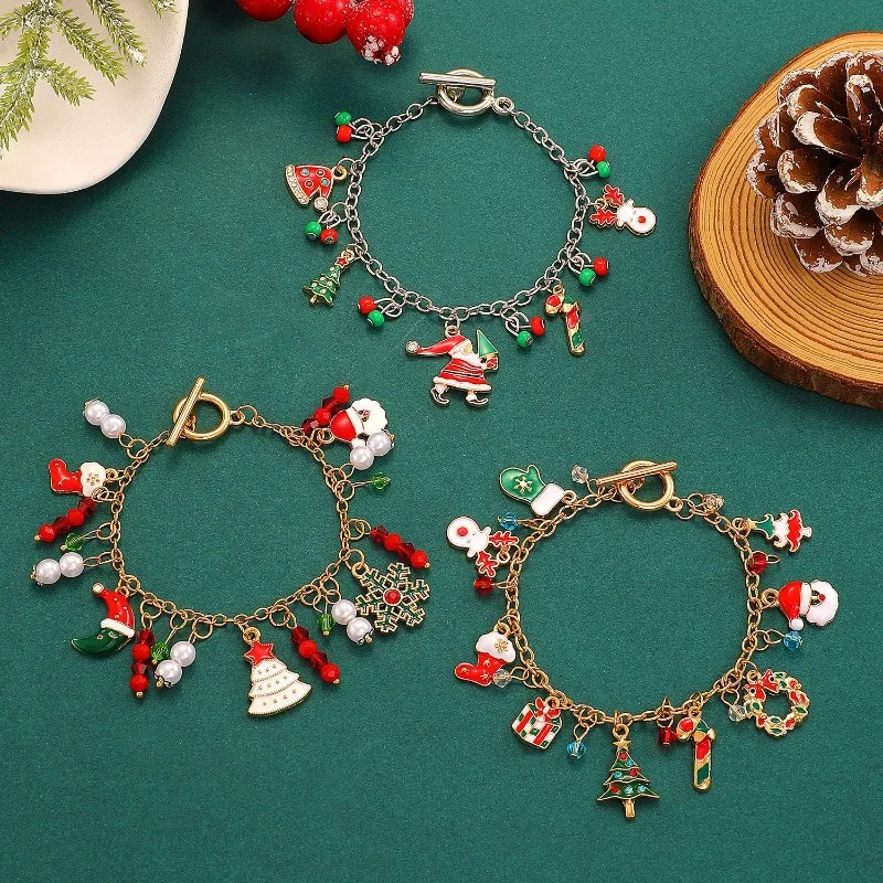 العصرية الأيائل الجوارب ثلج شجرة عيد الميلاد قلادة سوار، المألوف عيد الميلاد الديكور ارتداء مجوهرات اكسسوارات بالجملة