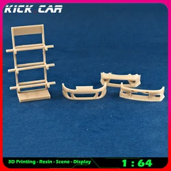 Kickcar Bumper Display Rack (With Bumper) 1:64 Diorama Uncolored Resin Garage Scene Decoration Simulation Scene Toy for Diecast