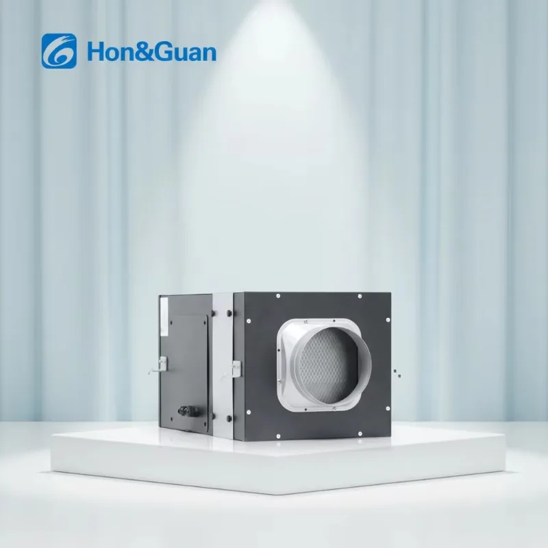 6 Inch Compact Air Purification Cabinet Fan with Dual-stage Filtration Low Noise Enclosed Inline Centrifugal Fan Ventilation Box