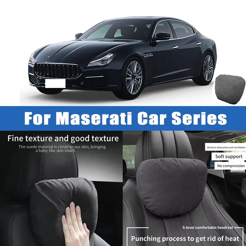 

Top Quality Car Headrest Neck Support Seat Soft Neck Pillow Breathable For Maserati Ghibli Levante Quattroporte MC20 GranTurismo