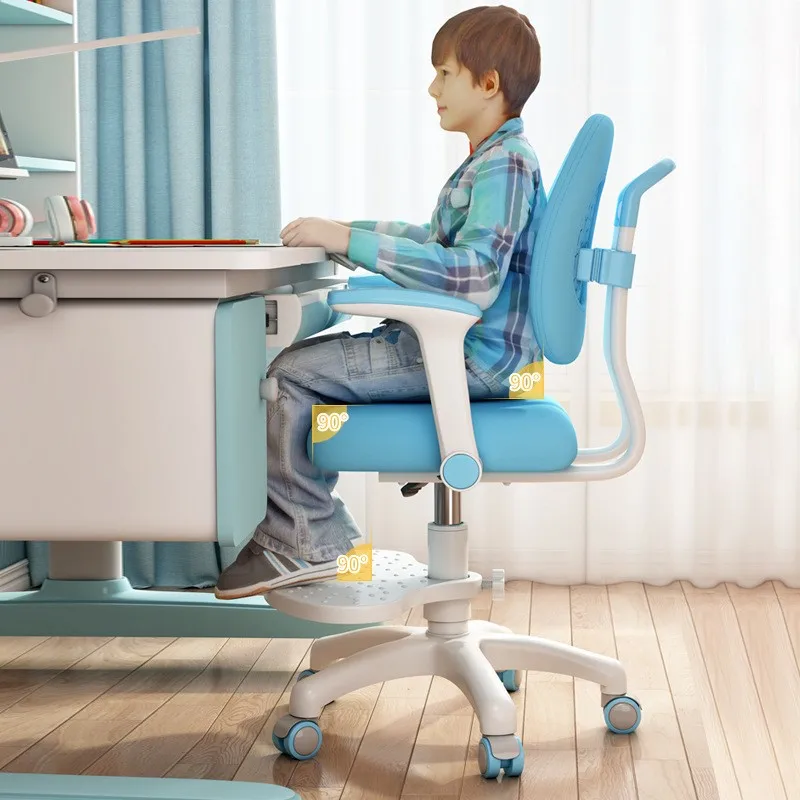 Children's Study Chair Corrected Sitting Seat Seat Elementary School Students Adjustable Writing Chair Home Lift Desk Back Chair