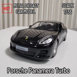 1:36 Porsche Panamera Turbo Car Model Replica Scale Metal Miniature Art Home Decor Hobby Lifestyle Xmas Kid Gift Toy Collection