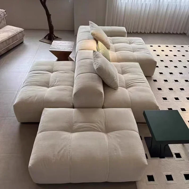 

White Nordic Designer Sofa Luxury Sectional Large Floor Fluffy Couch Lounge Lazy Divano Da Soggiorno Furniture Home Living Room