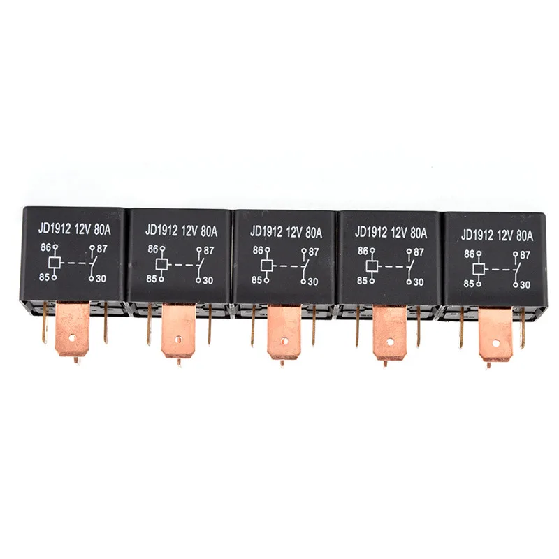 80AJD1912/JD2912/12V/24V 4-pin/5-pin Purple Copper Pin Smooth Four Sided Automotive Relay