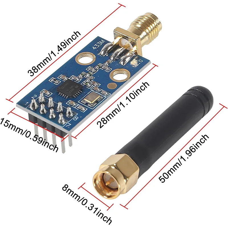 Moduł bezprzewodowy CC1101 433 MHz z anteną SMA Bezprzewodowy moduł nadawczo-odbiorczy dla Arduino