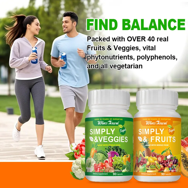 

1 set of fruit capsules+vegetable capsules supplement dietary fiber to regulate intestinal health increase satiety Health food