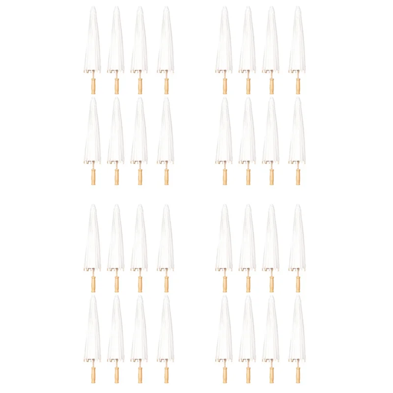

A23P 32PCS Paper Parasol Wedding Umbrella Party Favor 60Cm Bamboo Umbrellas For Bridal Shower Centerpieces Photo Props