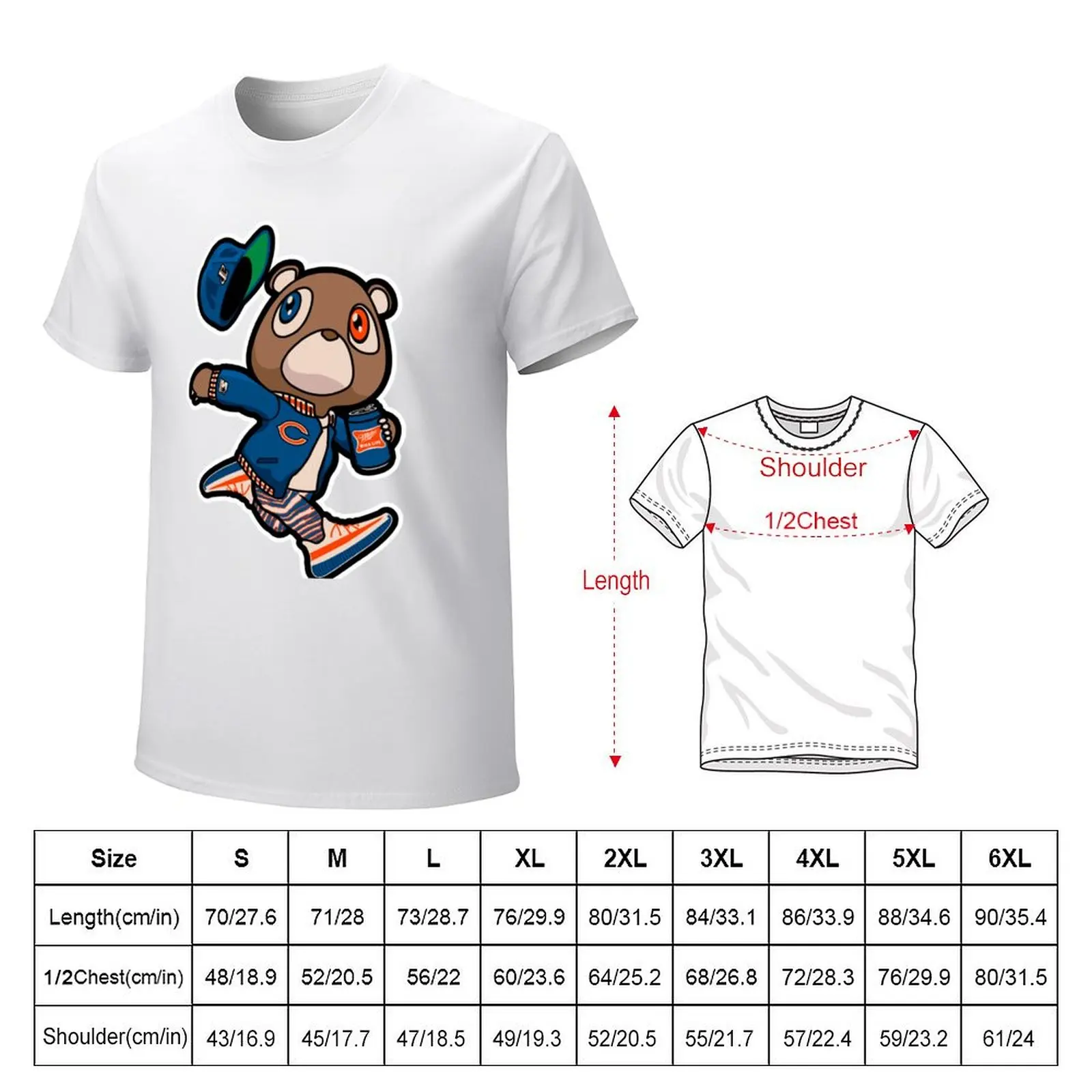 Kanye West Dropout Bear Chicago Vintage Graduation Classic Copy T-Shirt vintage customs summer top Men's cotton t-shirt