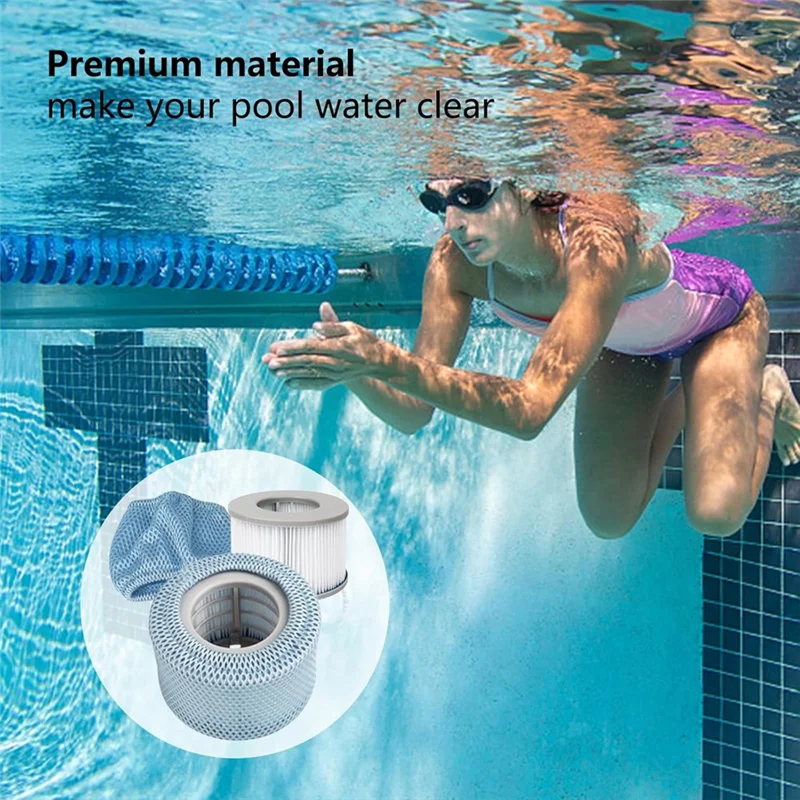 

KYCOR-Protective Filter Replacement Kit–4PCS Netting For Hot Tubs& Pool Bubbles, 90-Pleats Spa Accessories