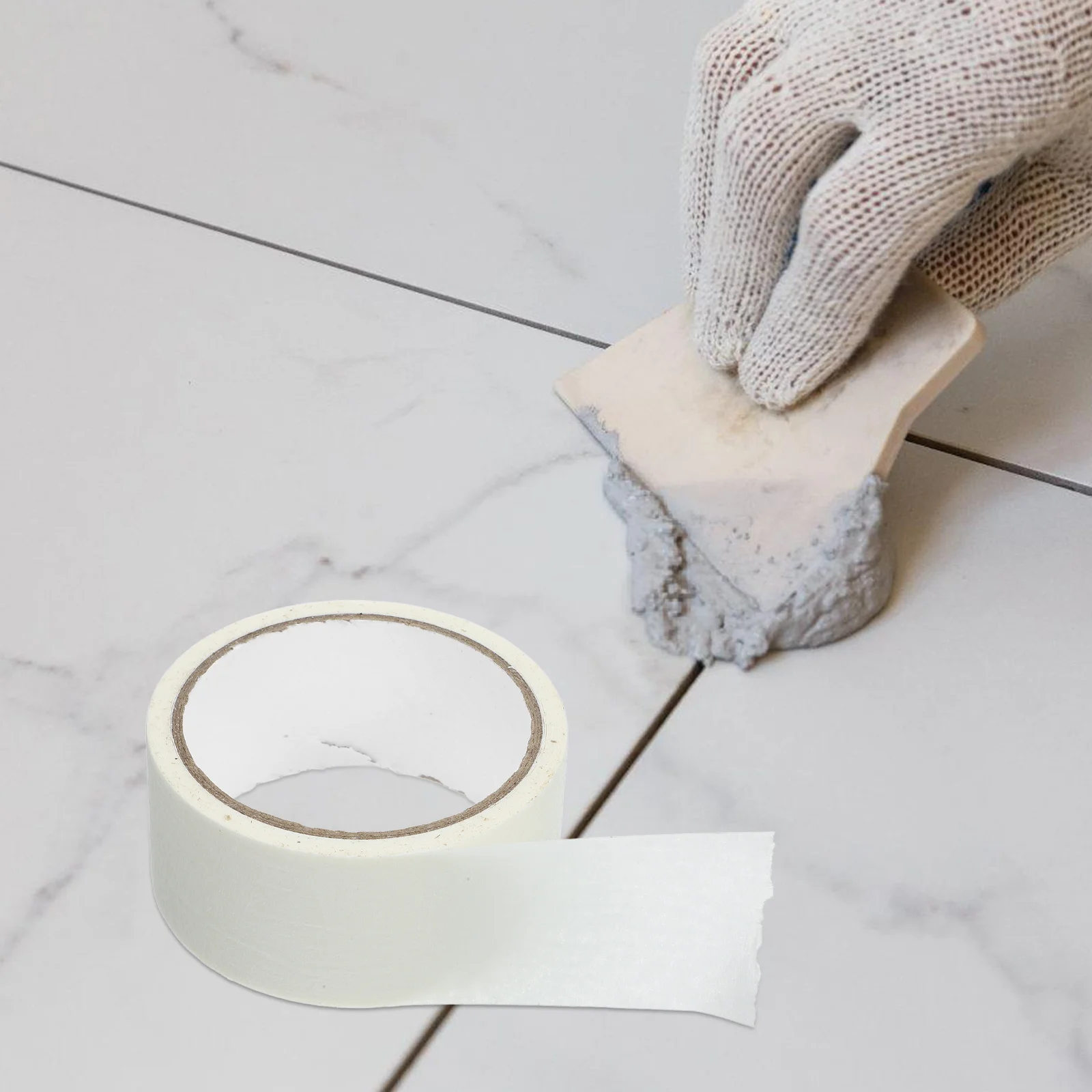 شريط طلاء بطول 20 مترًا، خالٍ من بقايا اللف، سهل الاستخدام لطلاء الجدران والإبداع الفني، شريط رسام، شريط رسم أبيض، #2