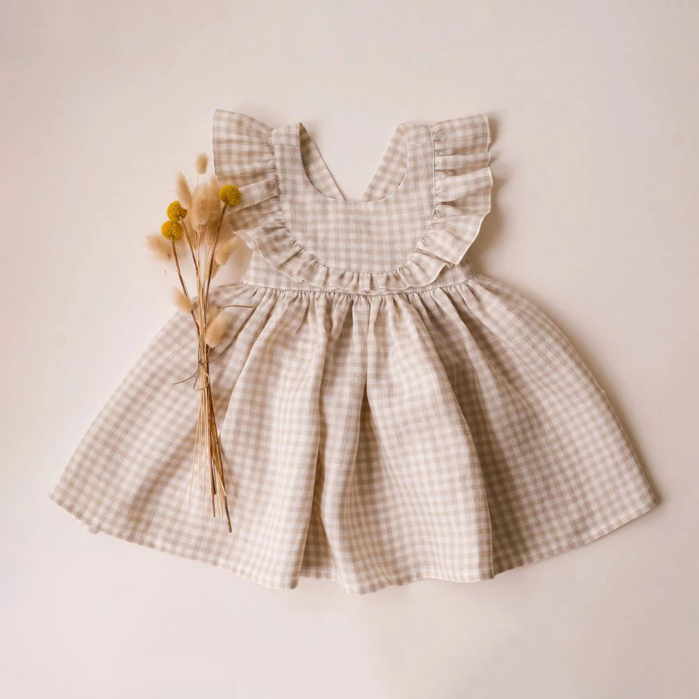 Fashion Toddler Girl Dresses Summer Linen Cotton Baby Girl Holiday Clothes Baby Girl Beach Dress