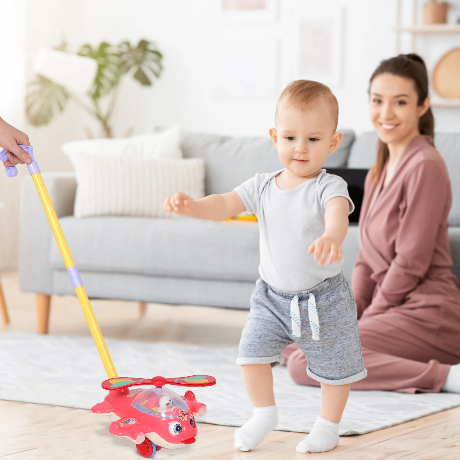 

Baby Stroller Shopping Cart Activity Center for Animal Pull Toy Toddlers Hand Push Plastic Walker Child