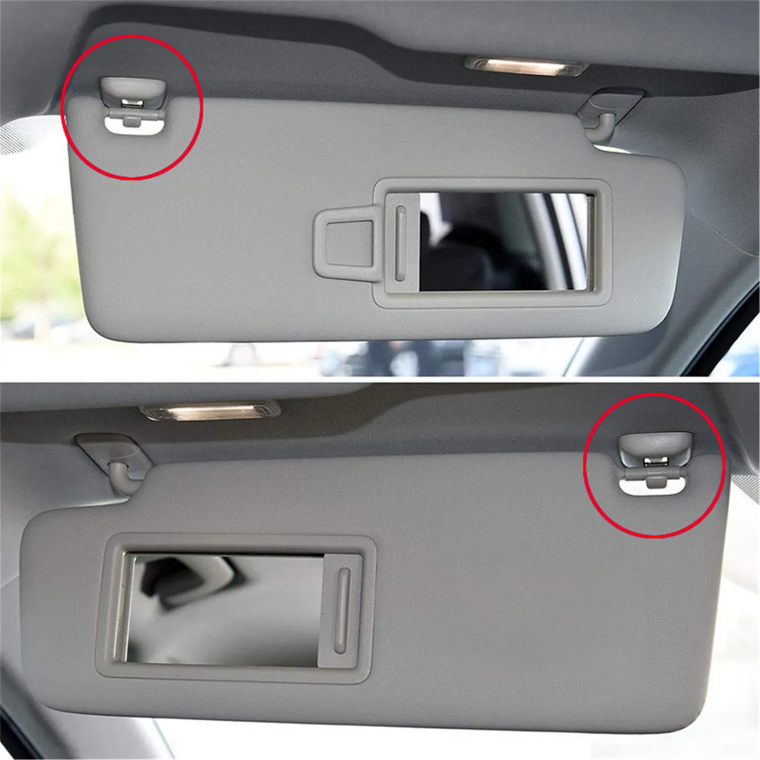 2Pcs 8U0857562A for Audi A1 A3 A4 A5 Q3 Q5 S3 S4 S5 TT Gray Sun Visor Clip Hook Car Accessories