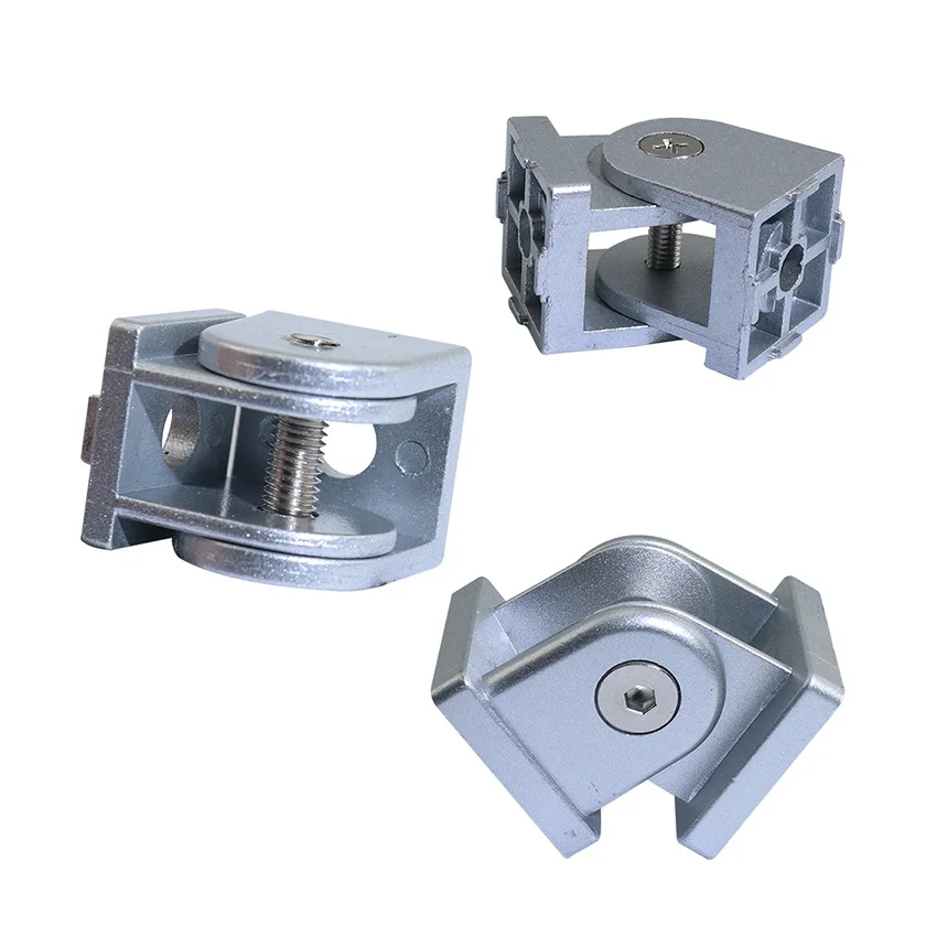 1pcs Zinc Alloy Living Hinge 2020/3030 Slot6/8mm Aluminum Profile Fittings Right Angle Zinc Alloy Flexible Pivot Joint Connector