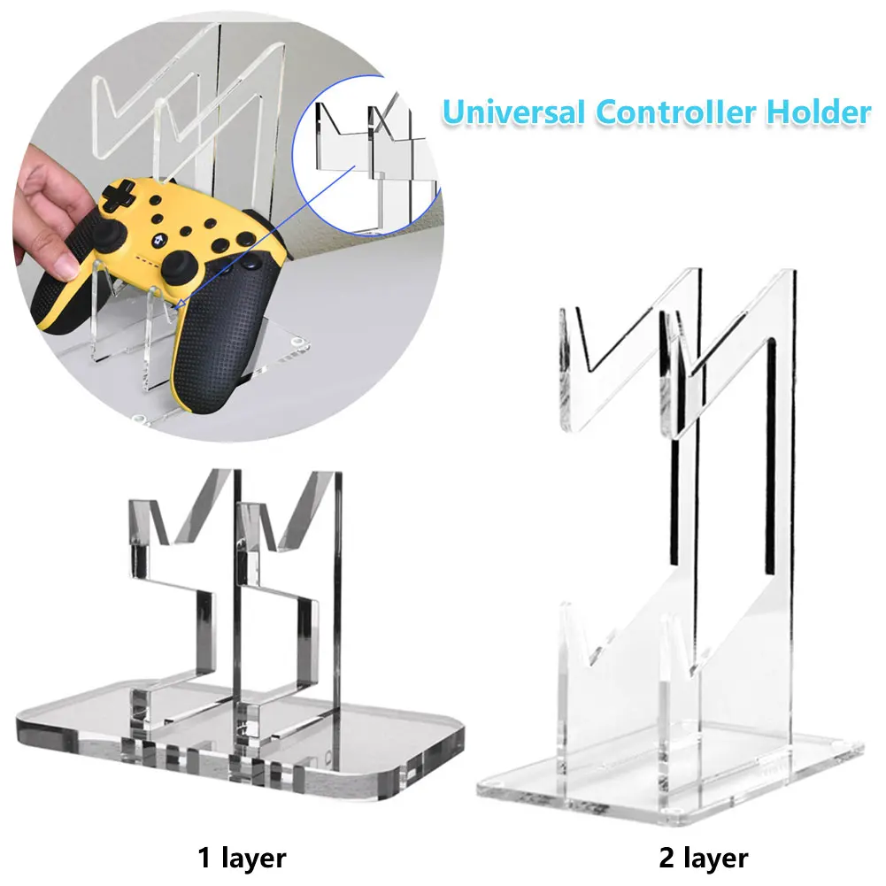 Universal 1/2 layer Controller Bracket Transparent Game Controller Holder for Switch Pro/PS5/Xbox Series X/PS4 Joystick Support