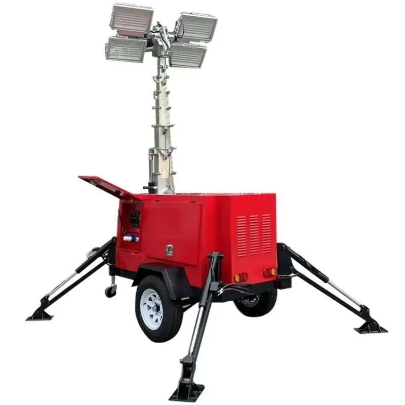 

Construction Site Light Tower Trailer Type Outdoor Large Tower Emergency Lighting Lifting Light Tower Industrial South Africa