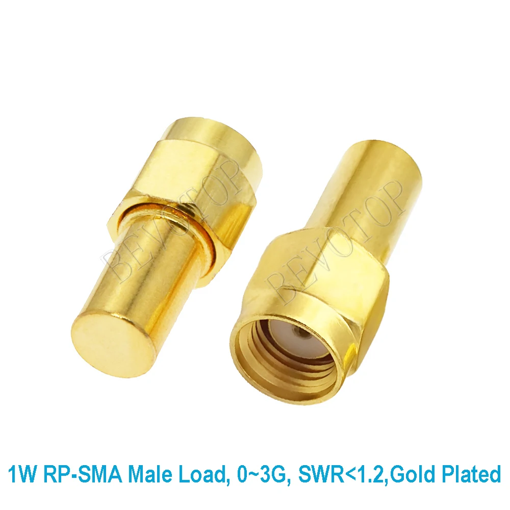 2PCS/Lot 1W 3.0GHz 50ohm SMA/RP-SMA Male RF Coaxial Termination Dummy Load Connector Socket Brass Straight Coaxial RF Adapters