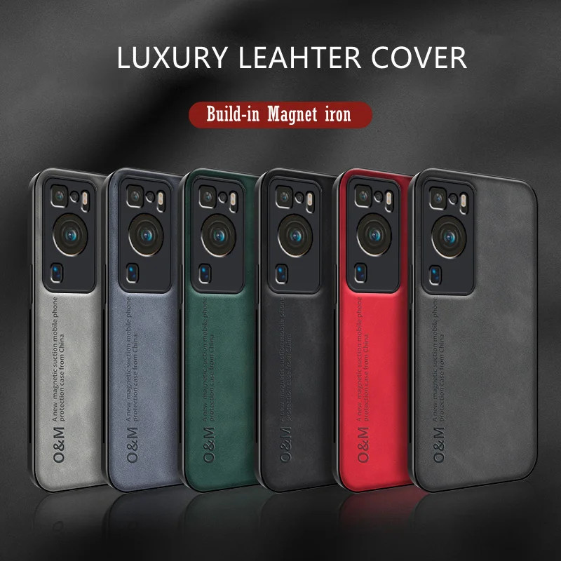 حافظة لهاتف هواوي P30 P40 P50 P60 Mate 30 40 50 60 Pro غطاء سيليكون مقاوم للصدمات من الحديد المغناطيسي المدمج