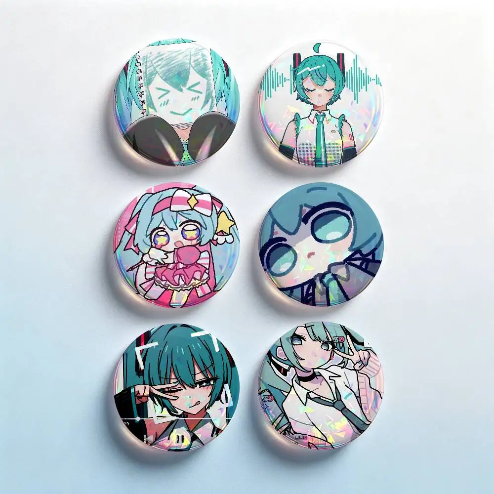 M-Miku 2 Pieces Set Badge Set Fashion Brooches for Women Men Backpack Accessory Bag Badge Jewelry Gift