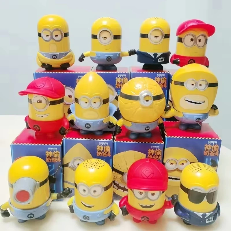 Hot Mcdonald Despicable Me 4 Minions Action Figure Cartoon Complete Set 12pcs Pvc Model doll Collectible Toy Birthday Gifts