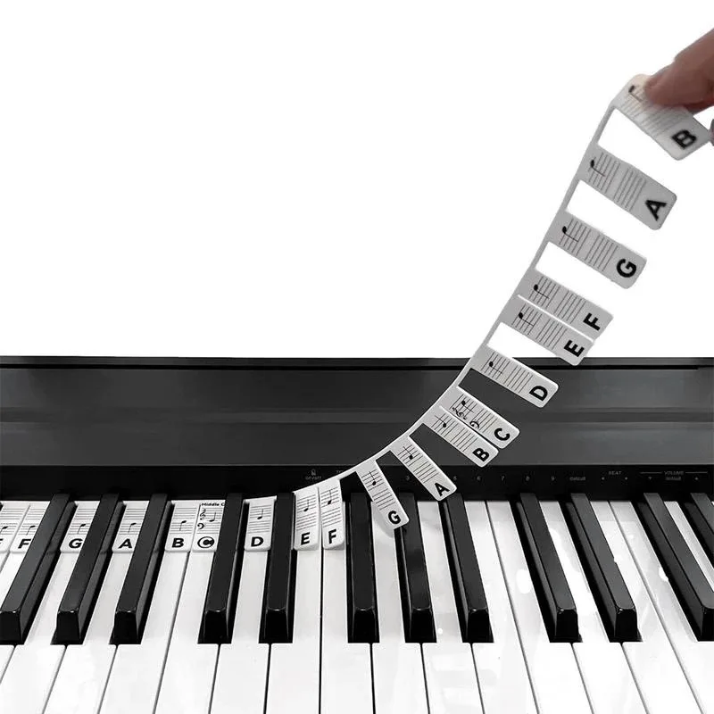 

NEW 88-key / 61-key Piano Keyboard Stickers Paste-free Removable Piano Key Note Marker Overlay For Beginners