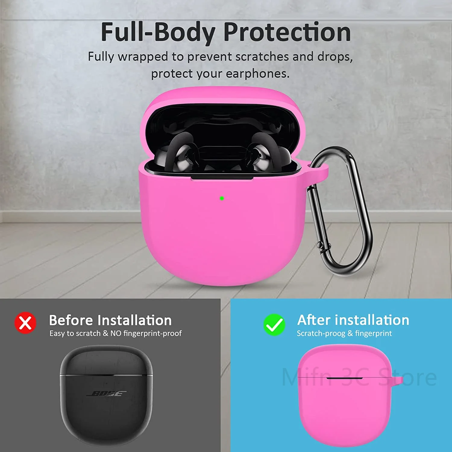 Bose QuietComfort 이어버드 II 2022 실리콘 보호 케이스, 남녀공용 케이스 커버, Bose QuietComfort 이어버드 II 케이스