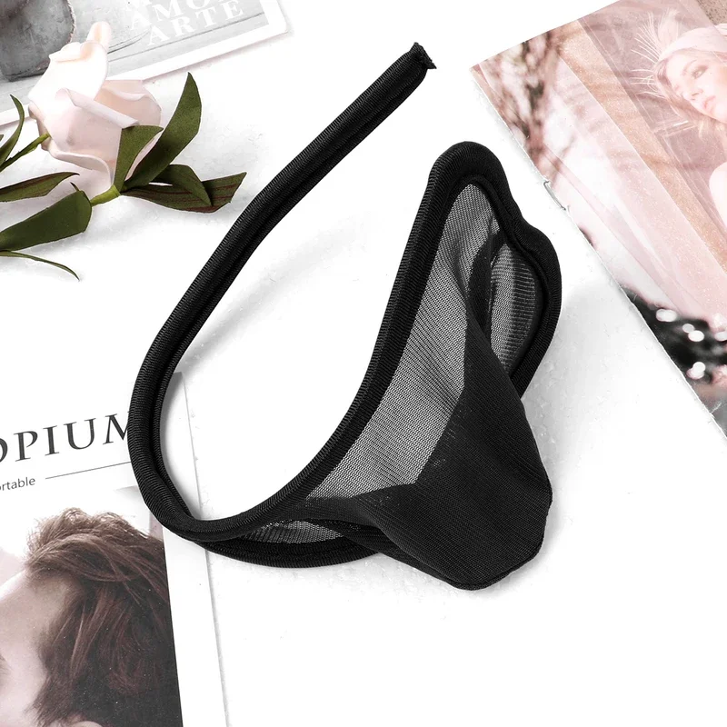 RT01 C String Sexy Men's Transparent Open Net C-string Sheer Mesh Thong Mini Jockstrap Gay Underwear Pocket Penis Short Unde&Gf1