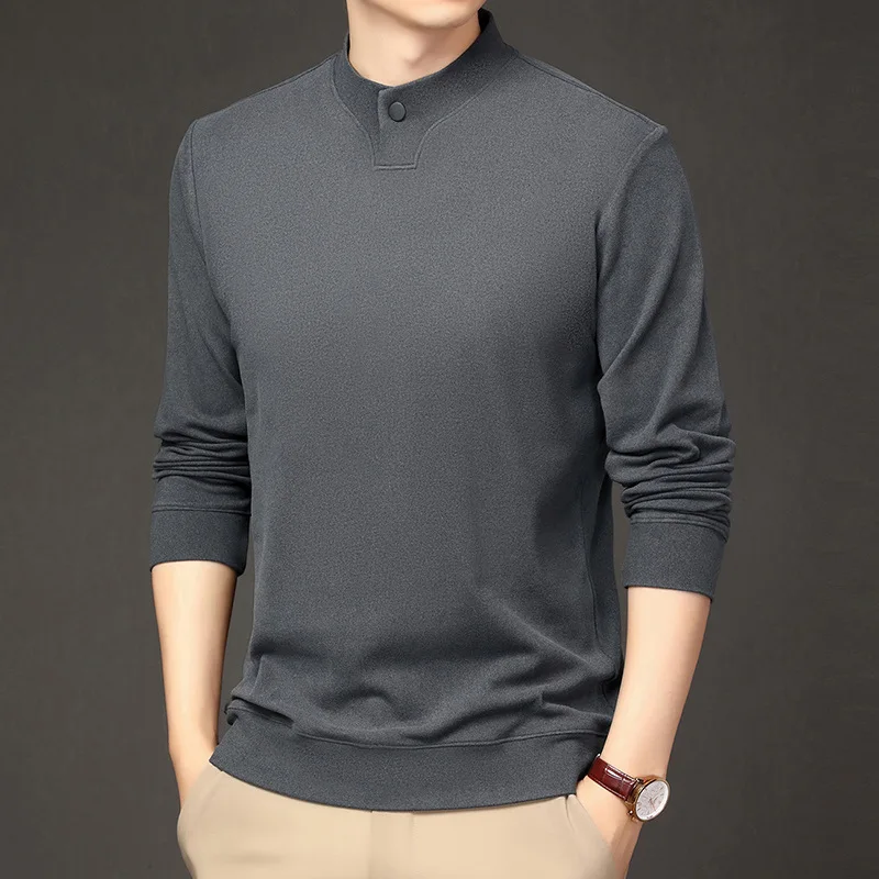 Otoño Invierno nueva moda hombres medio cuello tortuga sudaderas con capucha casual espesar color sólido cálido camisetas ropa masculina tops camisetas