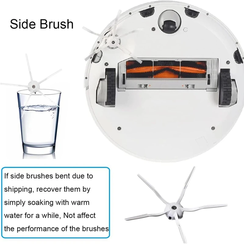 2 ชุดเปลี่ยนแปรงหลักสําหรับ Roborock S6 Maxv, S6, S6 Pure, E5, E4, S4 Max, S4, S5 Max, S5, E35, E2 ร้อน!