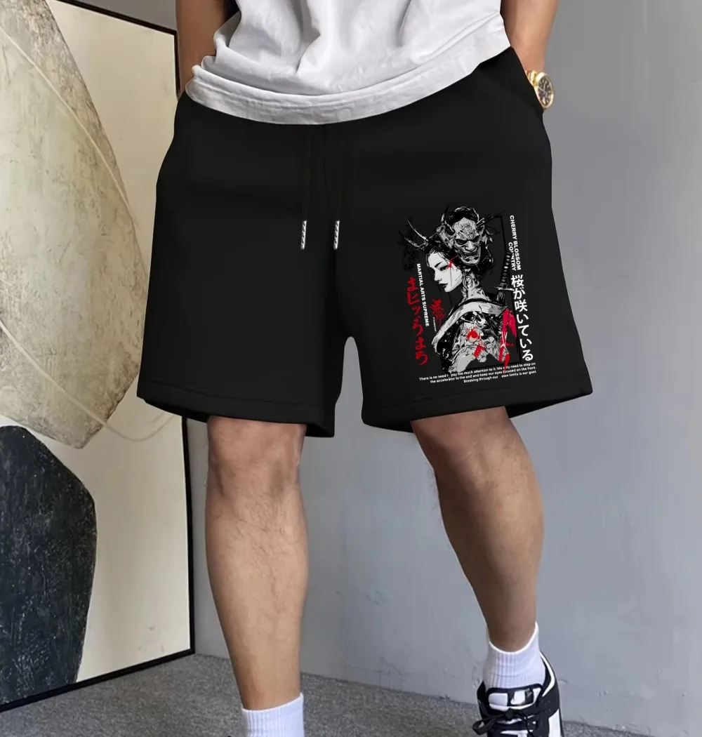 

Cherry Blossom Country Prints Pants Mens Summer Oversized Wide Outdoors Shorts Jogging Pocket Shorts Sporty High Waisted Clothes