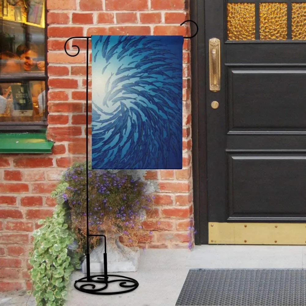 

Garden Flag Summer House Flags Hello Sea Beach Starfish Conch Nature Home Yard Banner for Outside Flower Pot Double Side Print B