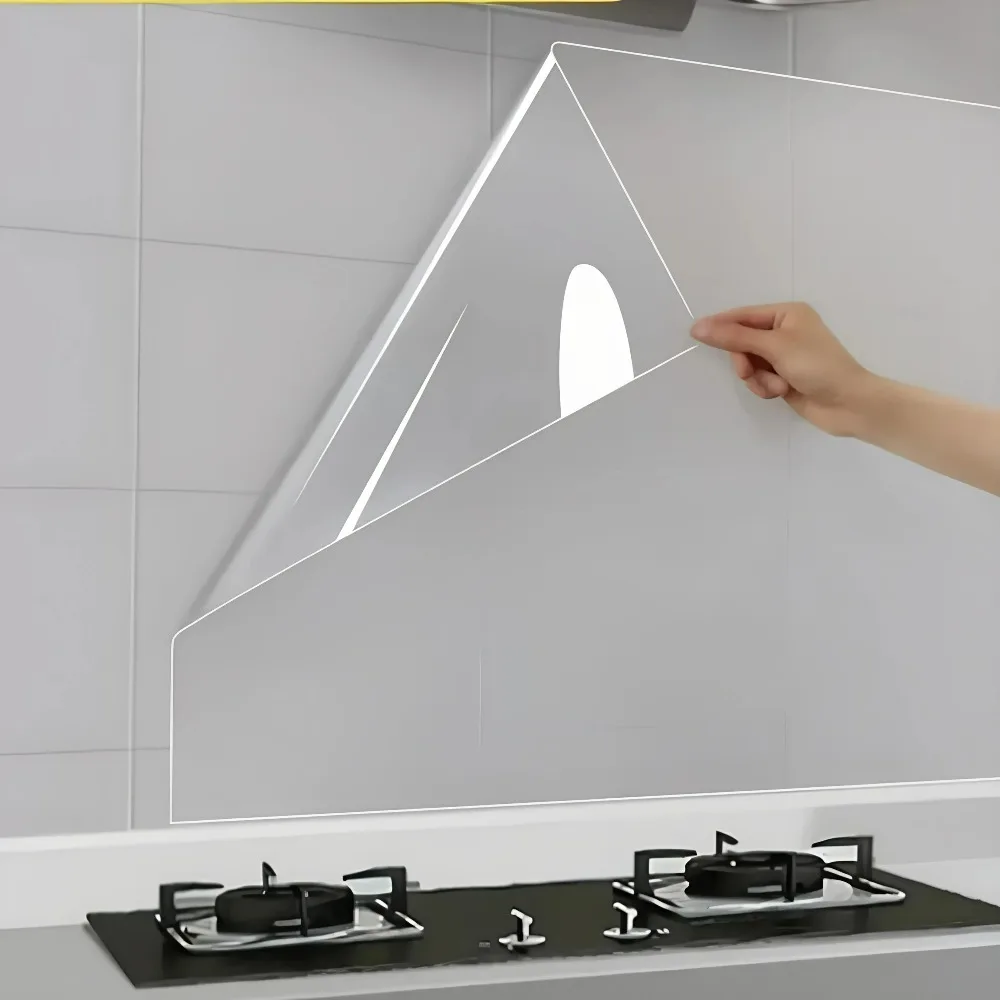 Oil Pollution Prevention Wallpaper Sticker Wall Sticker Electrostatic adsorption Transparent Kitchen High Temperature Resistanc