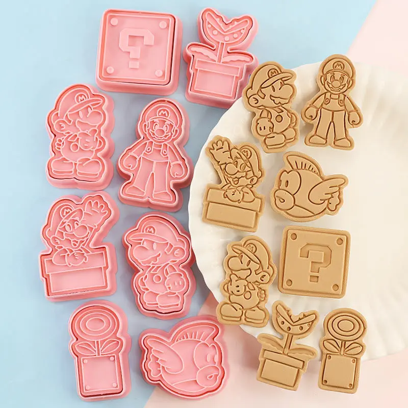 8pcs/set Cookie Cutters Animal Dog Type Stamp Embosser for Biscuit Pastry Bakeware Baking Cookies Molds Kitchen Accessories