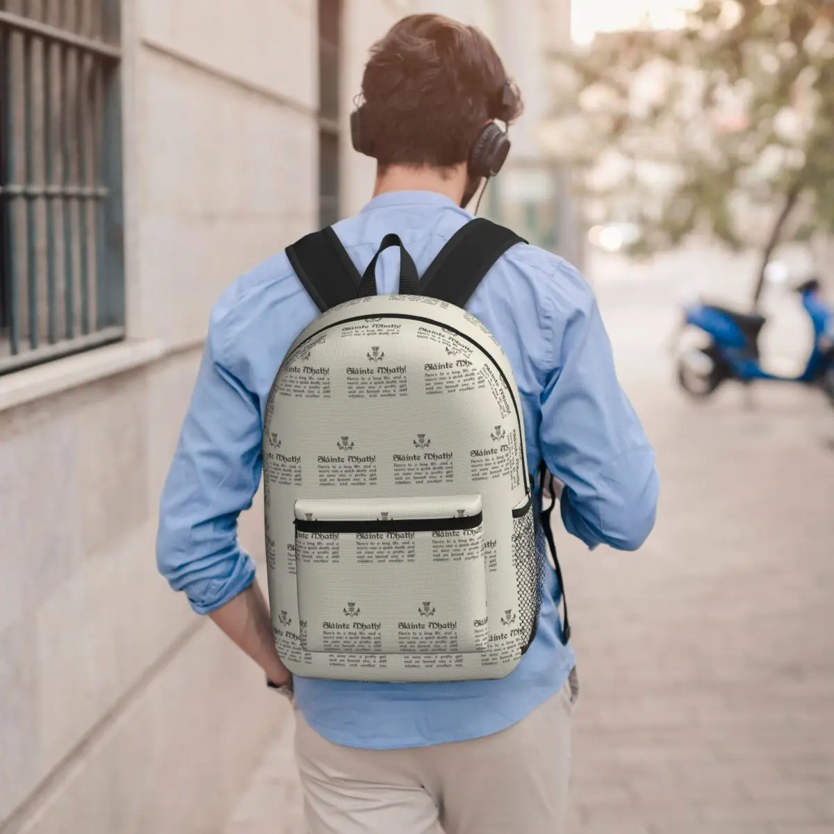 Slainte Mhath Scottish Toast With Thistl Student Backpack School Bag Hiking Travel Daypack for Boys Girls Bookbag Shoulder Bags