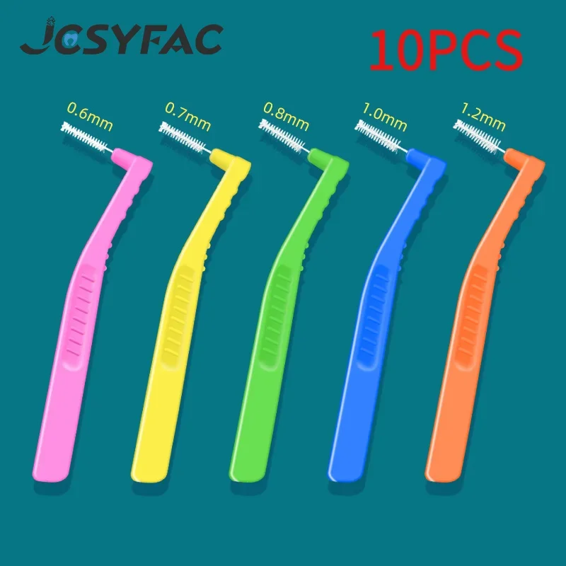 10Pcs Interdental Brushes Orthodontic Steel Wire Toothbrush Push-Pull Brush Removes Food Whitening Cleaner Oral Hygiene Tool