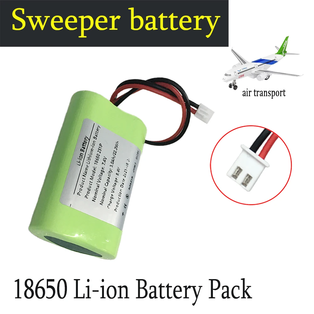 

New 7.4V 3Ah Rechargeable Lithium Battery Pack 2S1P 18650 3000mAh Cell For Megaphone Speaker Power Bank Small Player RC+2P Plug