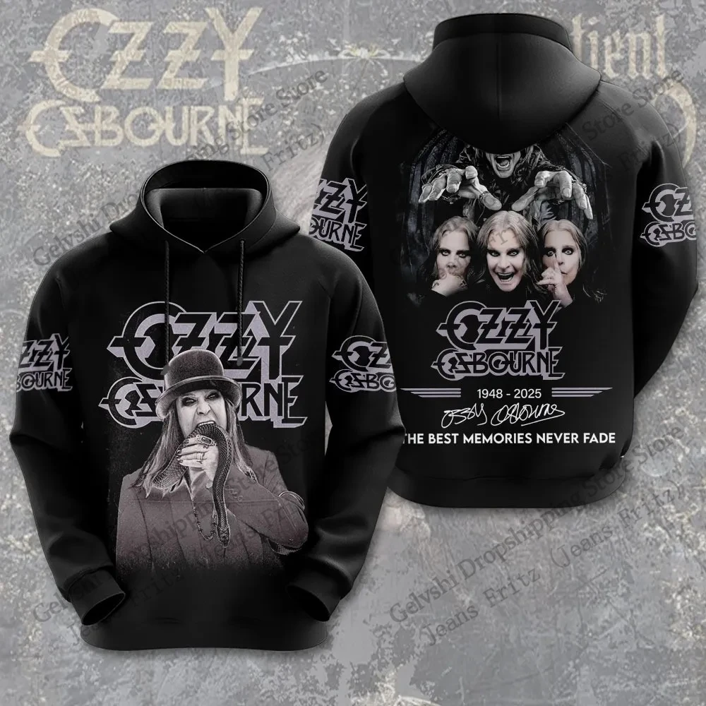 2025 جديد روك باند Ozzy Osbourne ثلاثية الأبعاد طباعة هوديس الرجال النساء موضة المتضخم هوديي البلوز للجنسين معطف الرجال هوديي الهيب هوب
