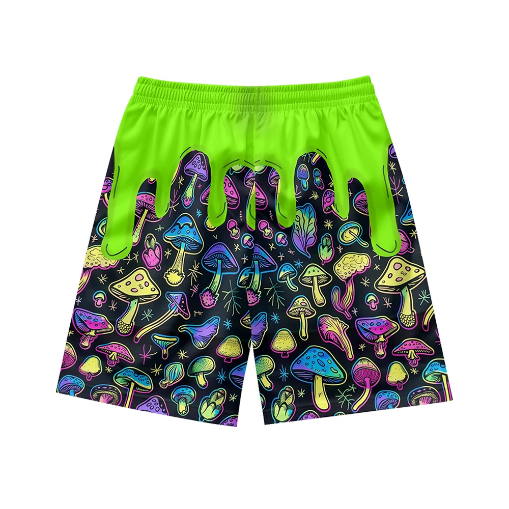 Men's Shorts 100% Polyester All Over Printing Custom Summer Men Shorts pantalones casuales green bear printing