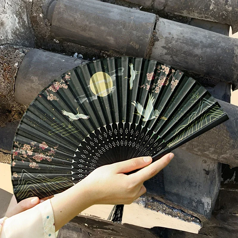 Chinesischer Stil exquisiter Fan elegante Frauen Hanfu Tanz Fan alten Stil Falt fächer mit Quaste Wohnkultur Fotografie Requisite