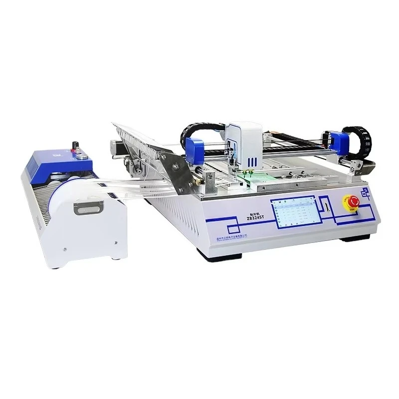 Máquina de Colocación de Componentes de Escritorio Pequeña ZB3245T, Máquina de Ensamblaje LED de Alta Velocidad con 2 Cabezales, Máquina de Colocación SMT