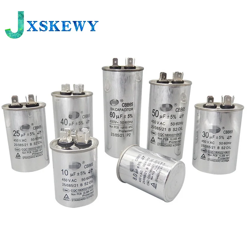 

AC Motor Capacitor Air Conditioner Compressor Start Capacitor CBB65 450VAC 20uF 25uF 30uF 35uF 40uF 45uF 50uF 60uF 70uF