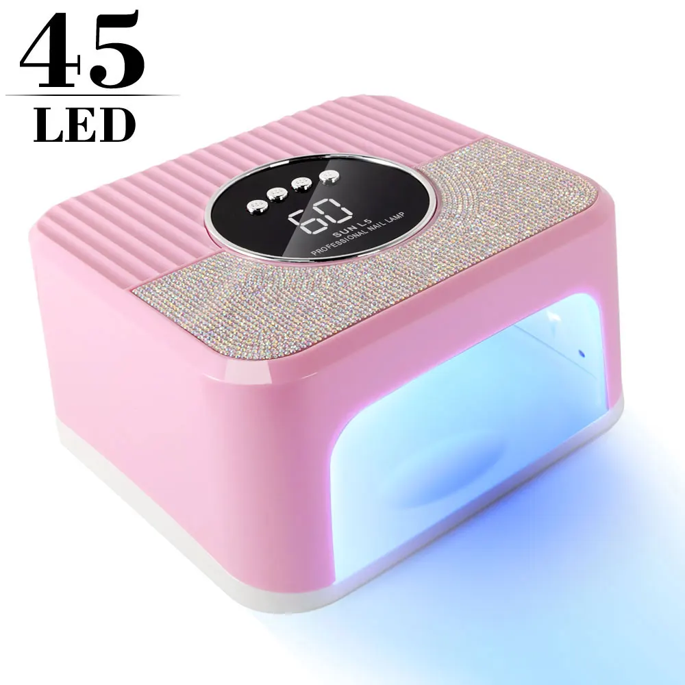 Nail Art UV Lamp 45 Beads White Pink With 4 Hour Button Display Auto Sensor LED Nail Lamp For Curing All Gel Nail Polish